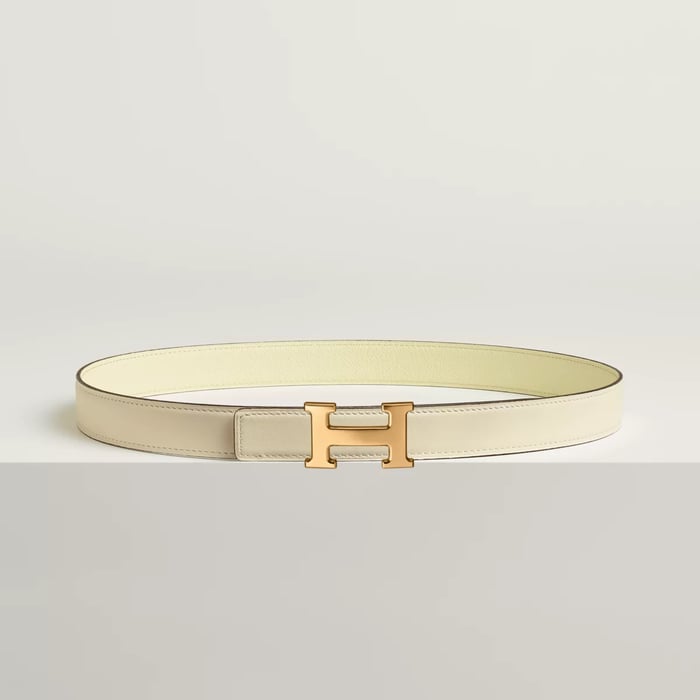 Mini H belt buckle & Reversible leather strap 24 mm