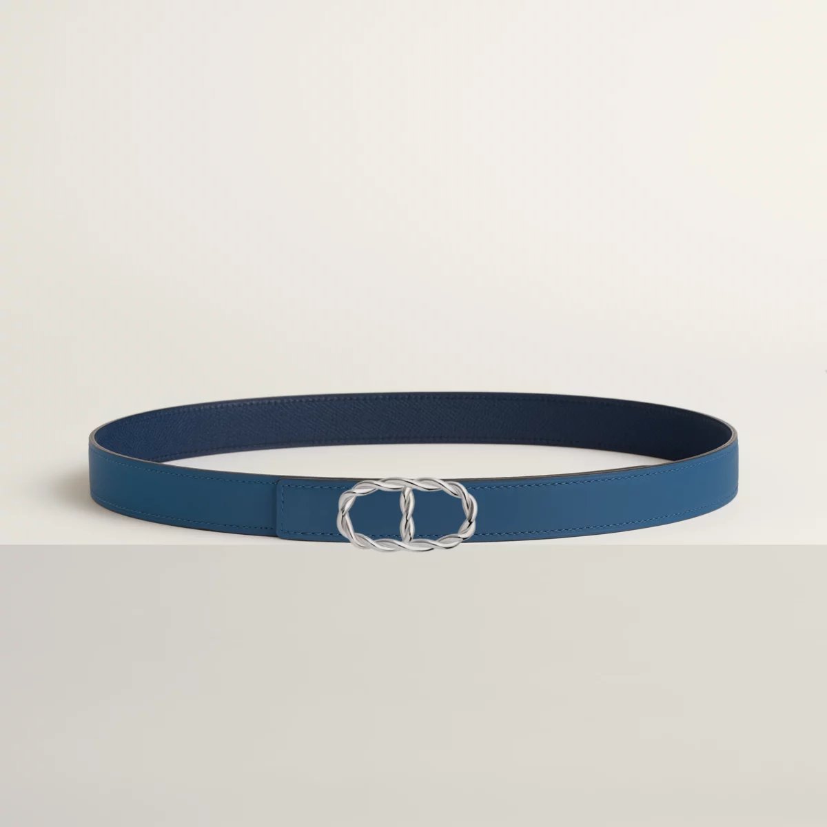 Maillon Torsade belt buckle & Reversible leather strap 24 mm