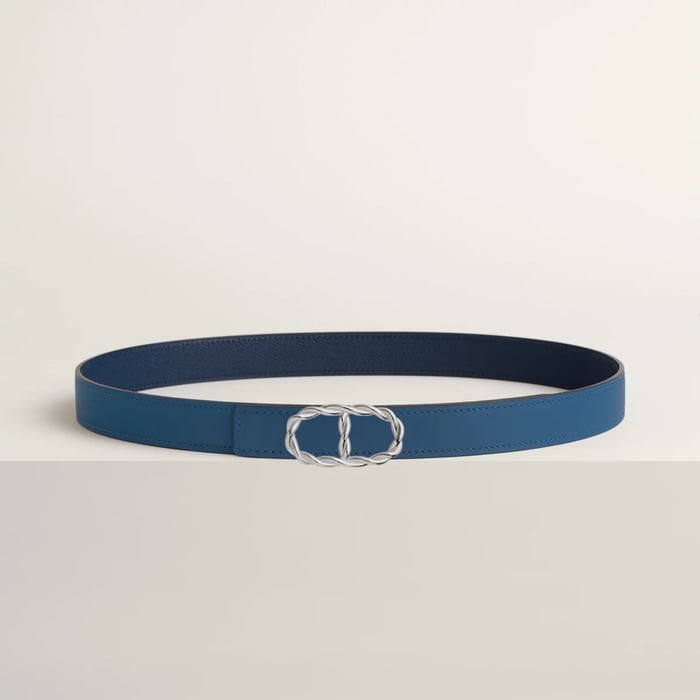 Maillon Torsade belt buckle & Reversible leather strap 24 mm