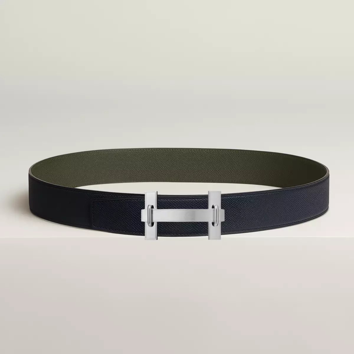 H Jumping belt buckle & Reversible leather strap 38 mm