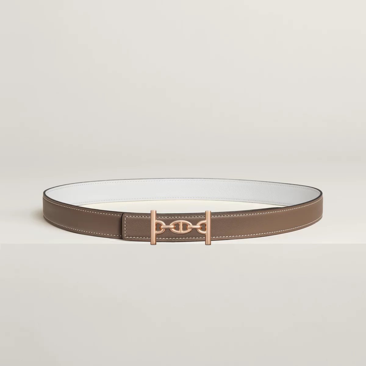 Boucle de ceinture Lagune & Cuir de ceinture réversible 24 mm