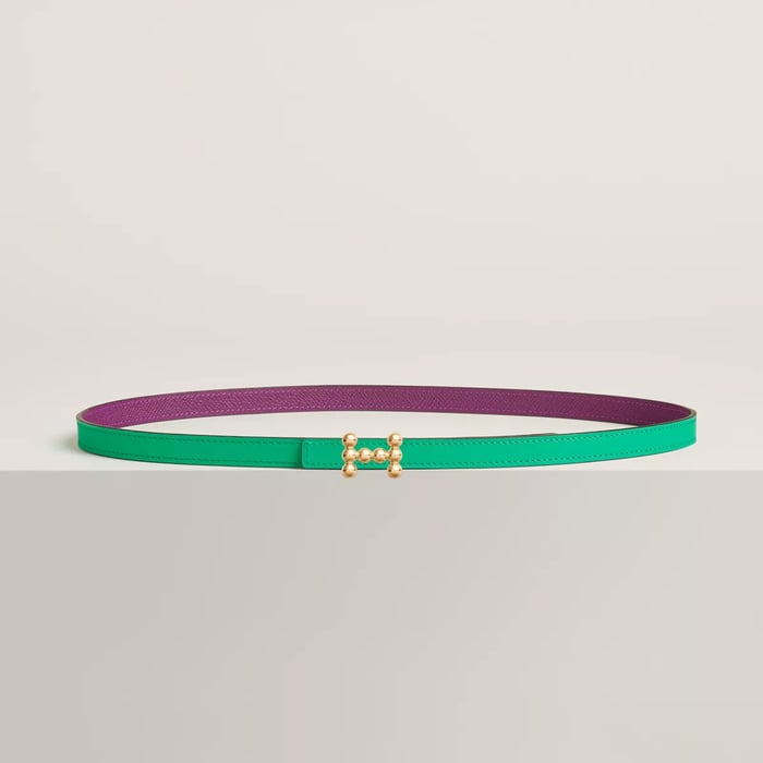 Bubble belt buckle & Reversible leather strap 13 mm