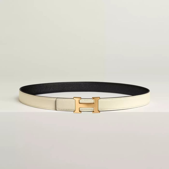 Mini H Belt Buckle & Reversible Leather Strap 24 MM