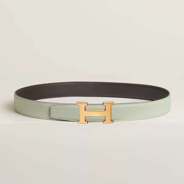 H Belt Buckle & Reversible Leather Strap 32 MM