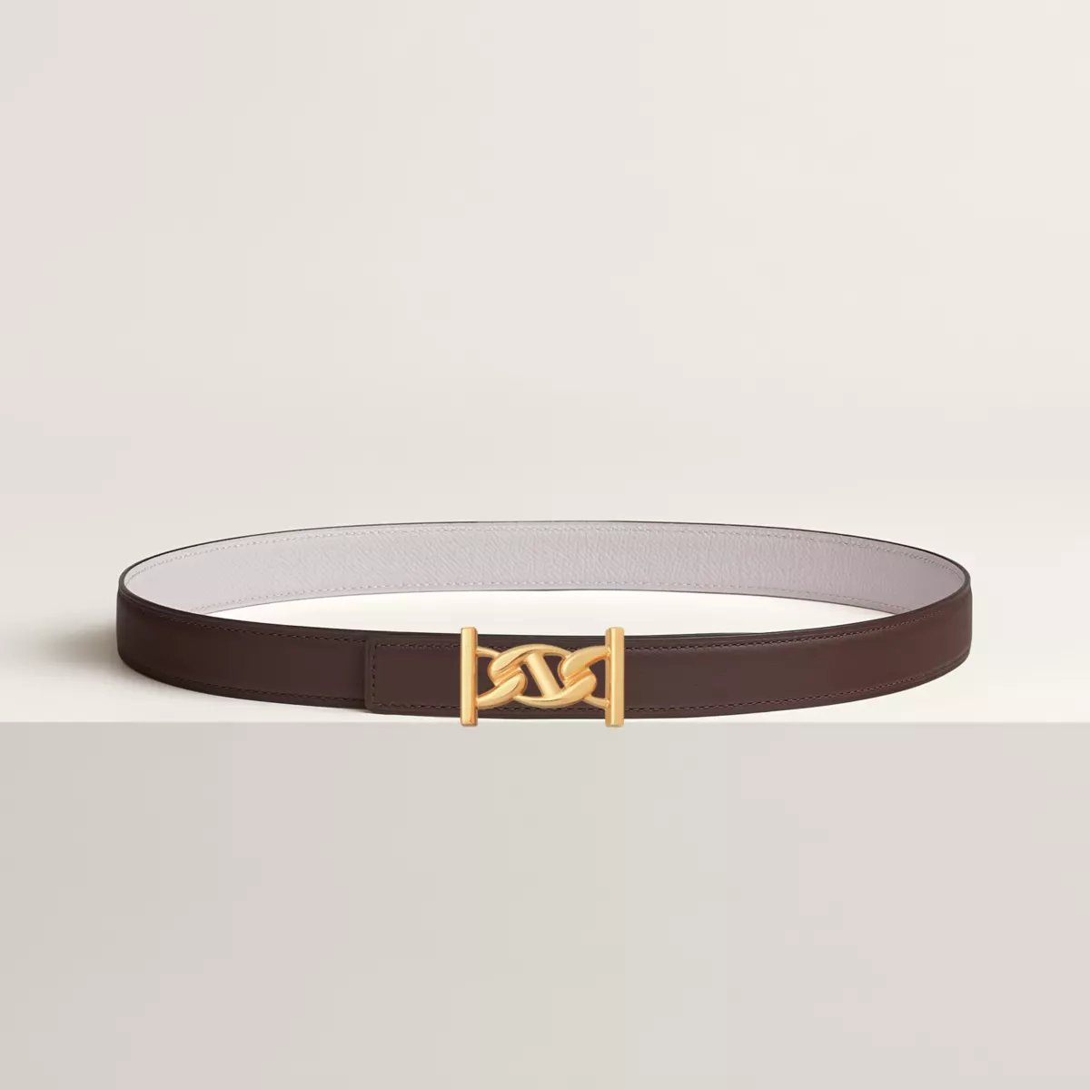 My H belt buckle & Reversible leather strap 24 mm
