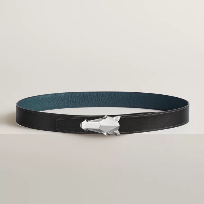 Destrier Belt Buckle & Reversible Leather Strap 32 MM