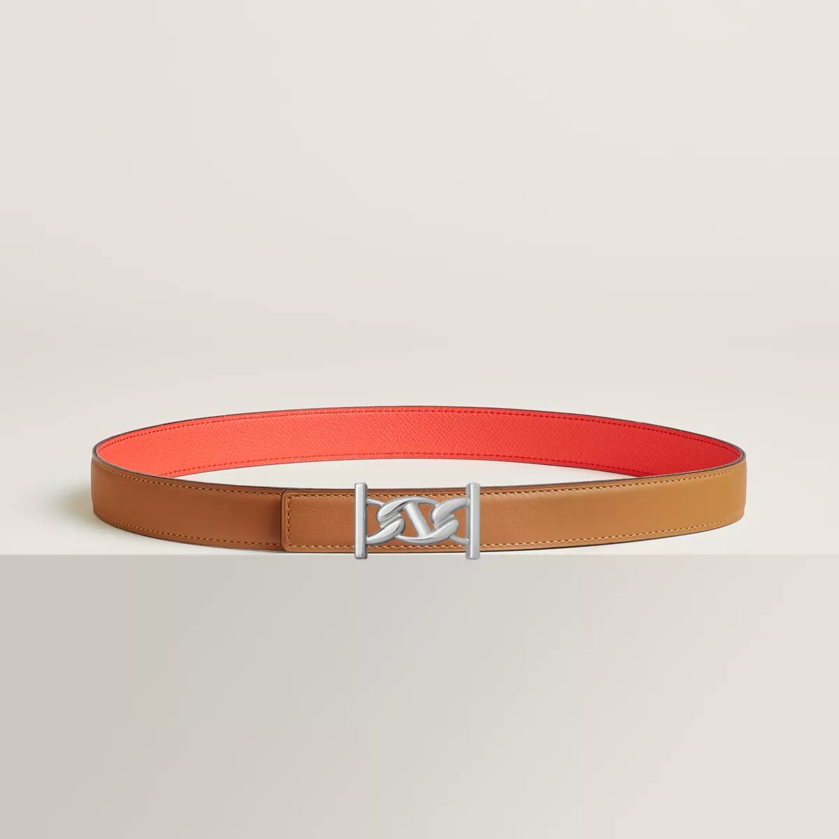 My H belt buckle & Reversible leather strap 24 mm
