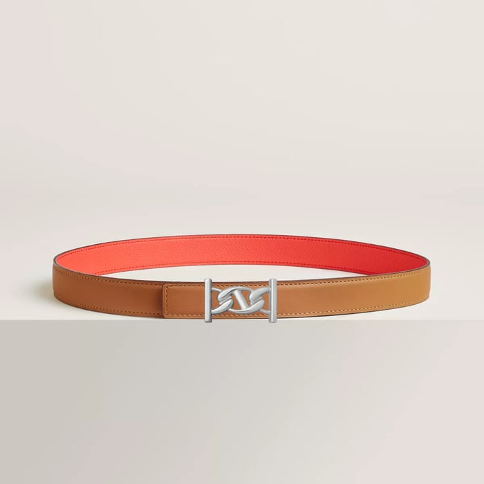 My H belt buckle & Reversible leather strap 24 mm