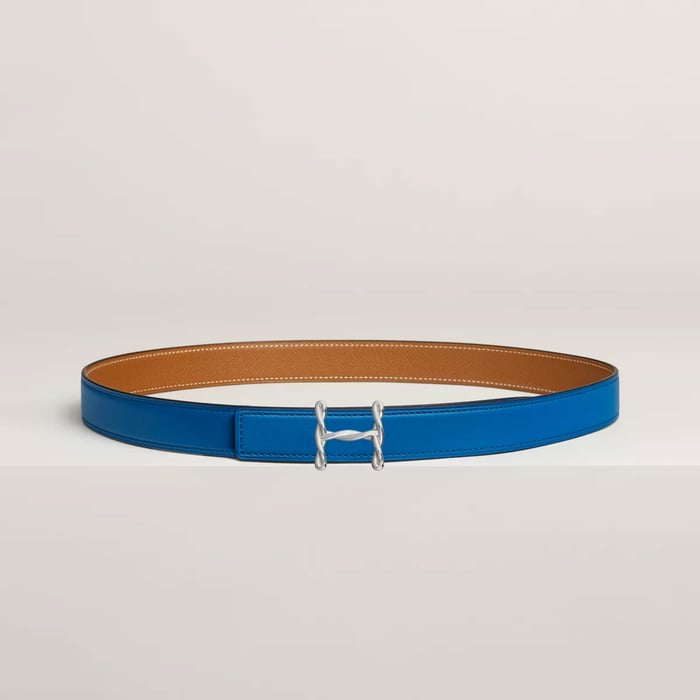 H Torsade belt buckle & Reversible leather strap 24 mm