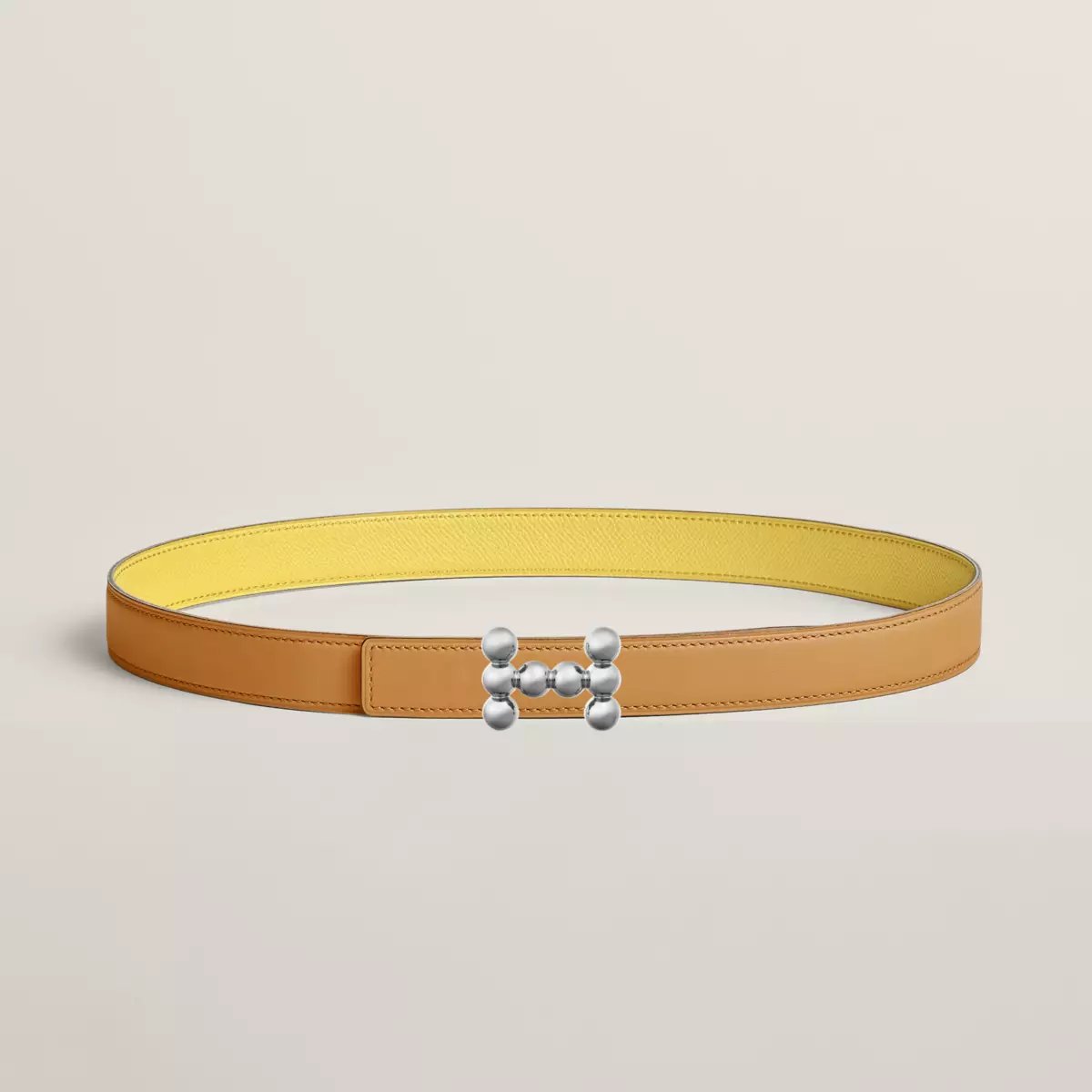 Bubble belt buckle & Reversible leather strap 24 mm