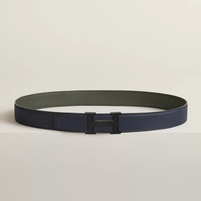 H Belt Buckle & Reversible Leather Strap 32 MM