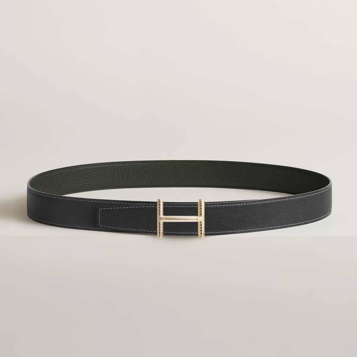 Hisseo belt buckle & Reversible leather strap 32 mm