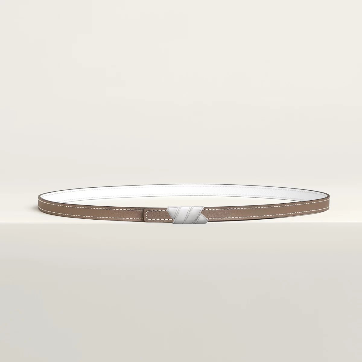 Ruban belt buckle & Reversible leather strap 13 mm