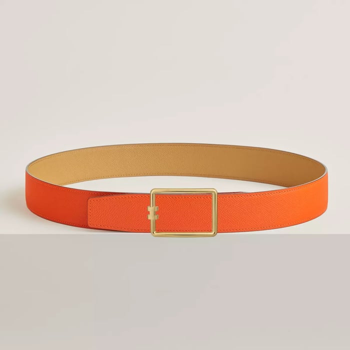 Tube H Belt Buckle & Reversible Leather Strap 38 MM