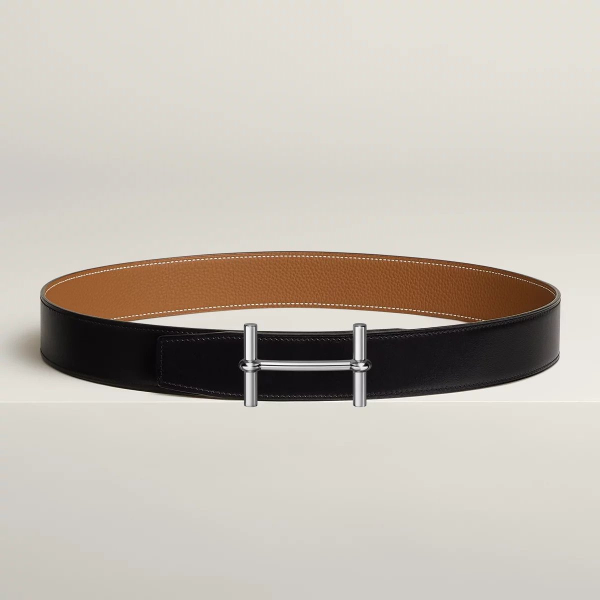 H d'Ancre belt buckle & Reversible leather strap 38 mm