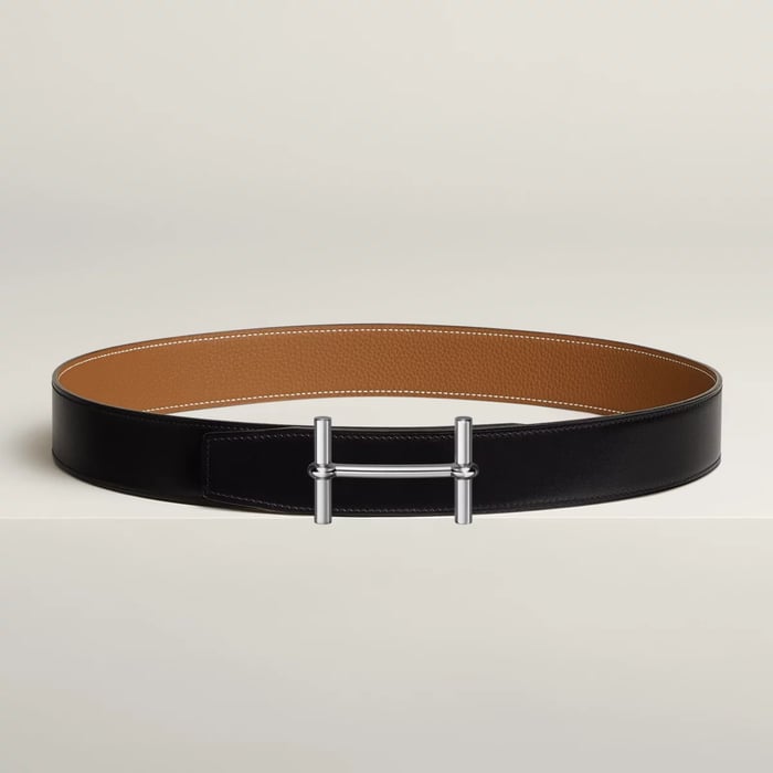 H d'Ancre Belt Buckle & Reversible Leather Strap 38 MM