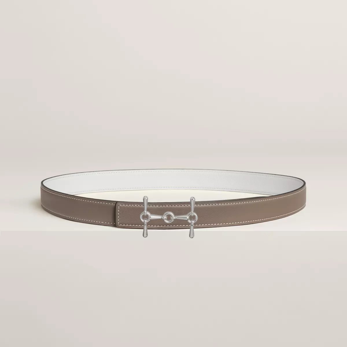 H Equestre belt buckle & Reversible leather strap 24 mm