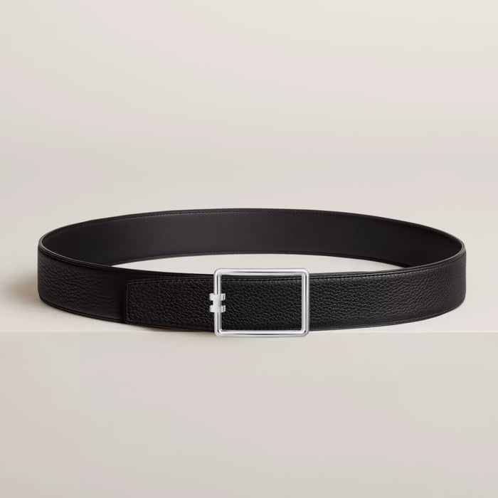 Tube H Belt Buckle & Reversible Leather Strap 38 MM