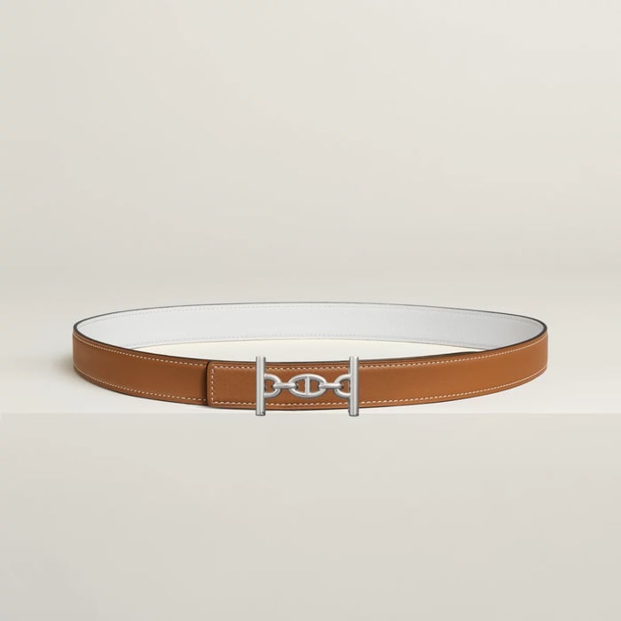 Boucle de ceinture Lagune & Cuir de ceinture réversible 24 mm