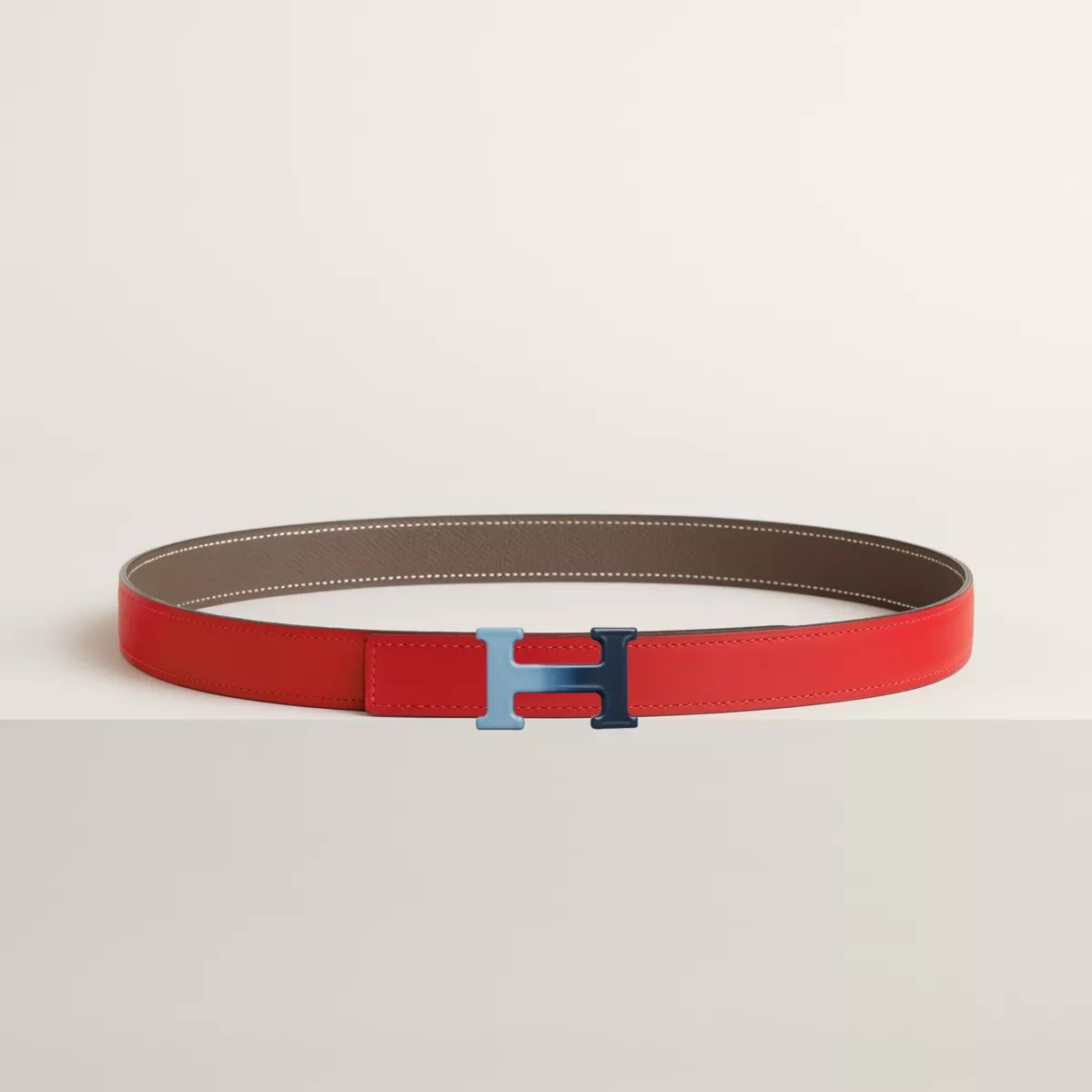 H Email Fusion belt buckle & Reversible leather strap 24 mm