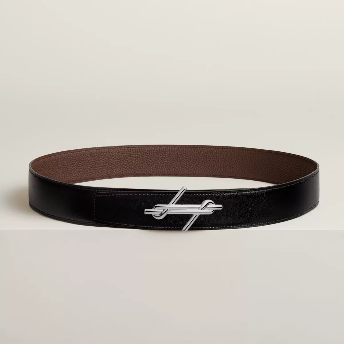 H Noue belt buckle & Reversible leather strap 38 mm
