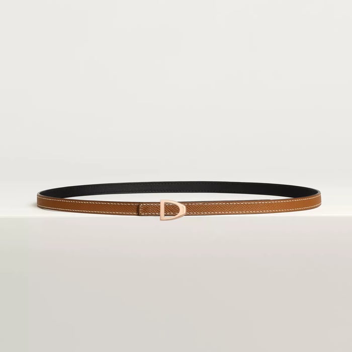 Cavaliere Belt Buckle & Reversible Leather Strap 13 MM