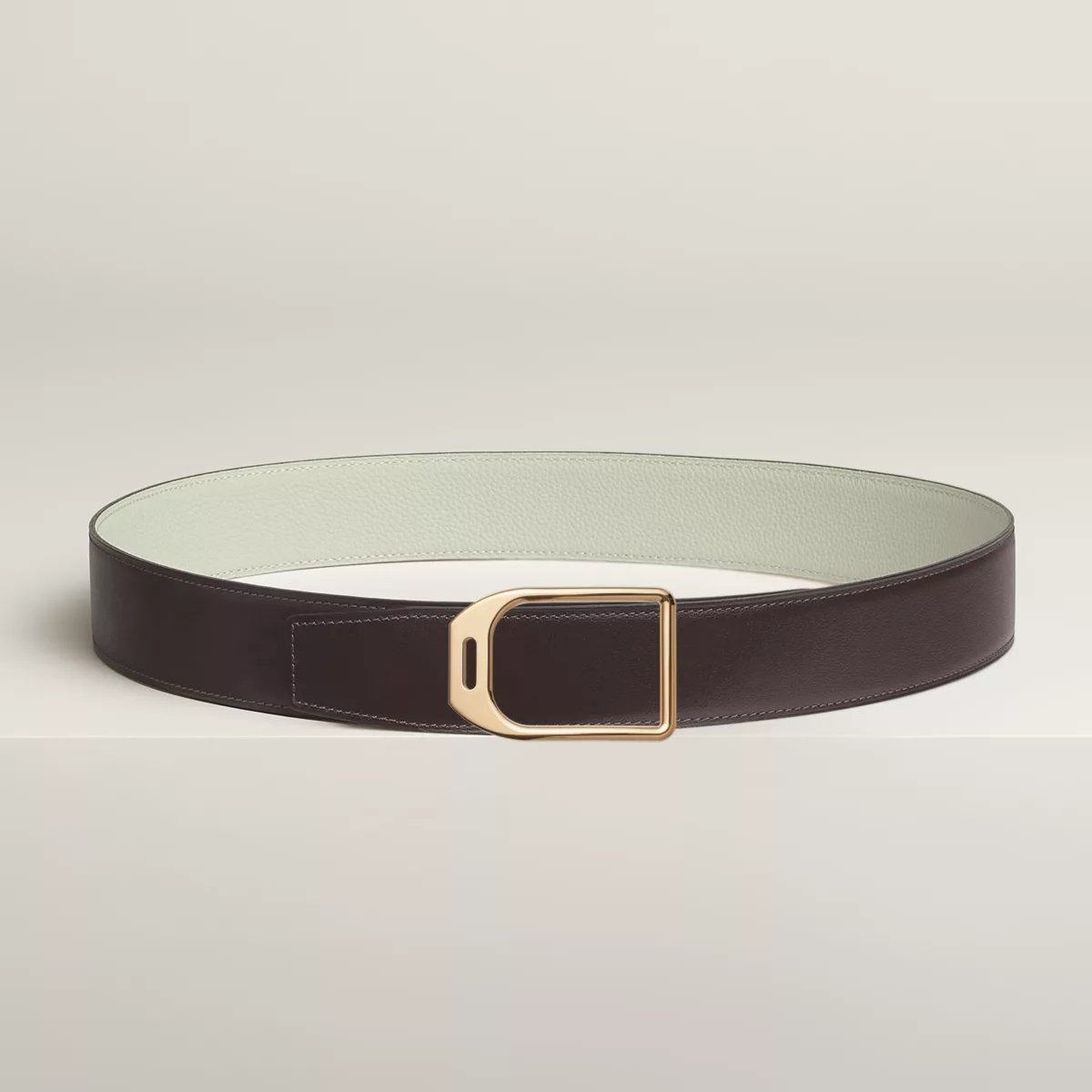 Jockey belt buckle & Reversible leather strap 38 mm