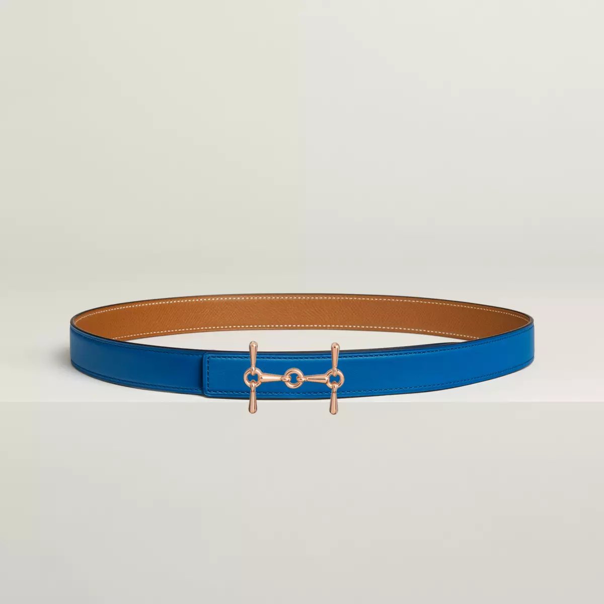 H Equestre belt buckle & Reversible leather strap 24 mm