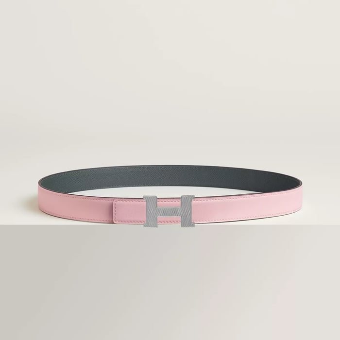 Mini Constance Guillochee belt buckle & Reversible leather strap 24 mm
