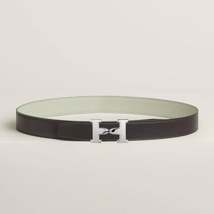 H Twist Belt Buckle & Reversible Leather Strap 32 MM
