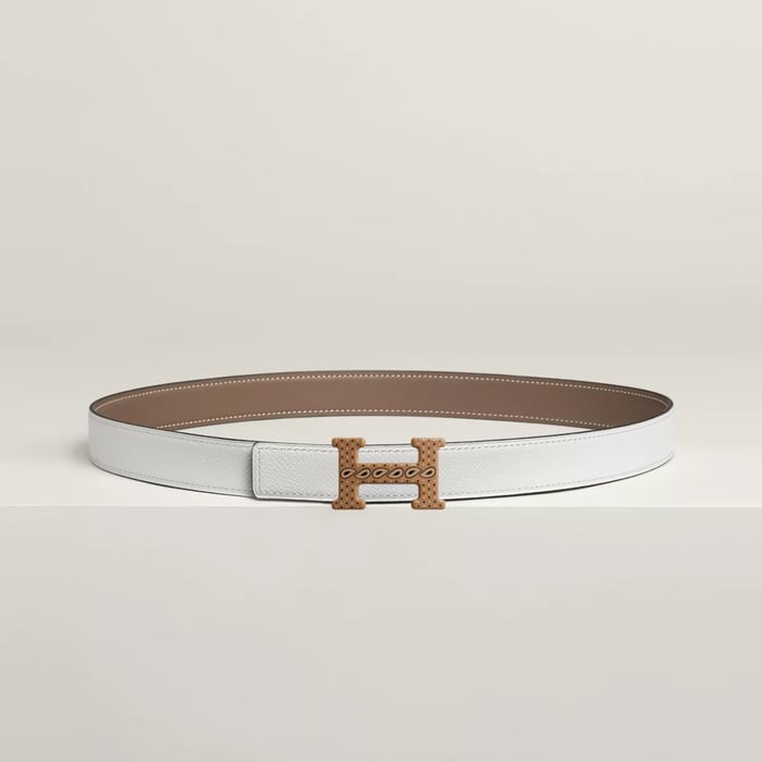 H Email Bandana Belt Buckle & Reversible Leather Strap 24 MM
