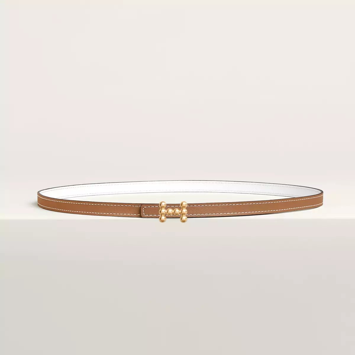 Bubble belt buckle & Reversible leather strap 13 mm