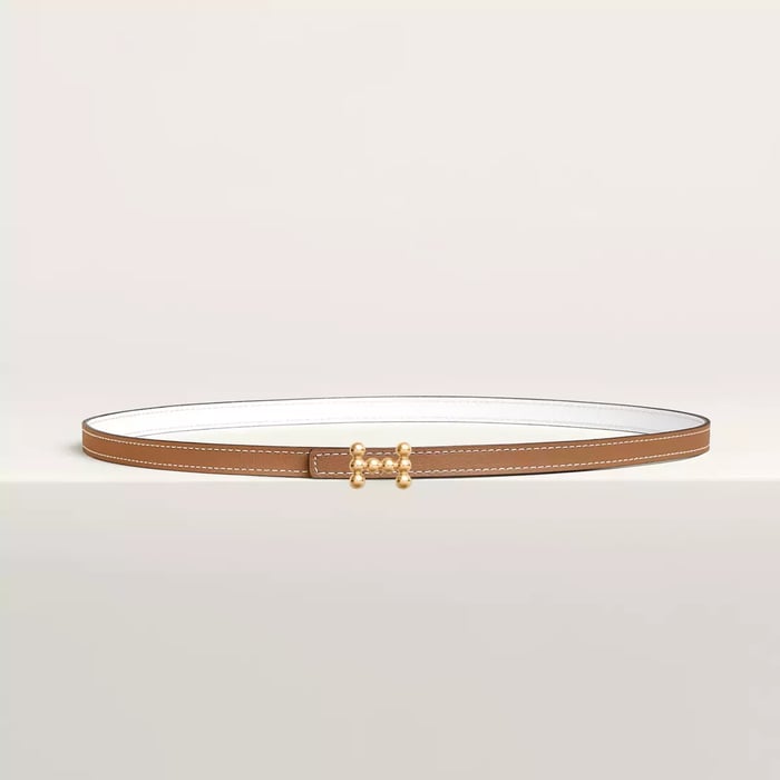 Bubble belt buckle & Reversible leather strap 13 mm
