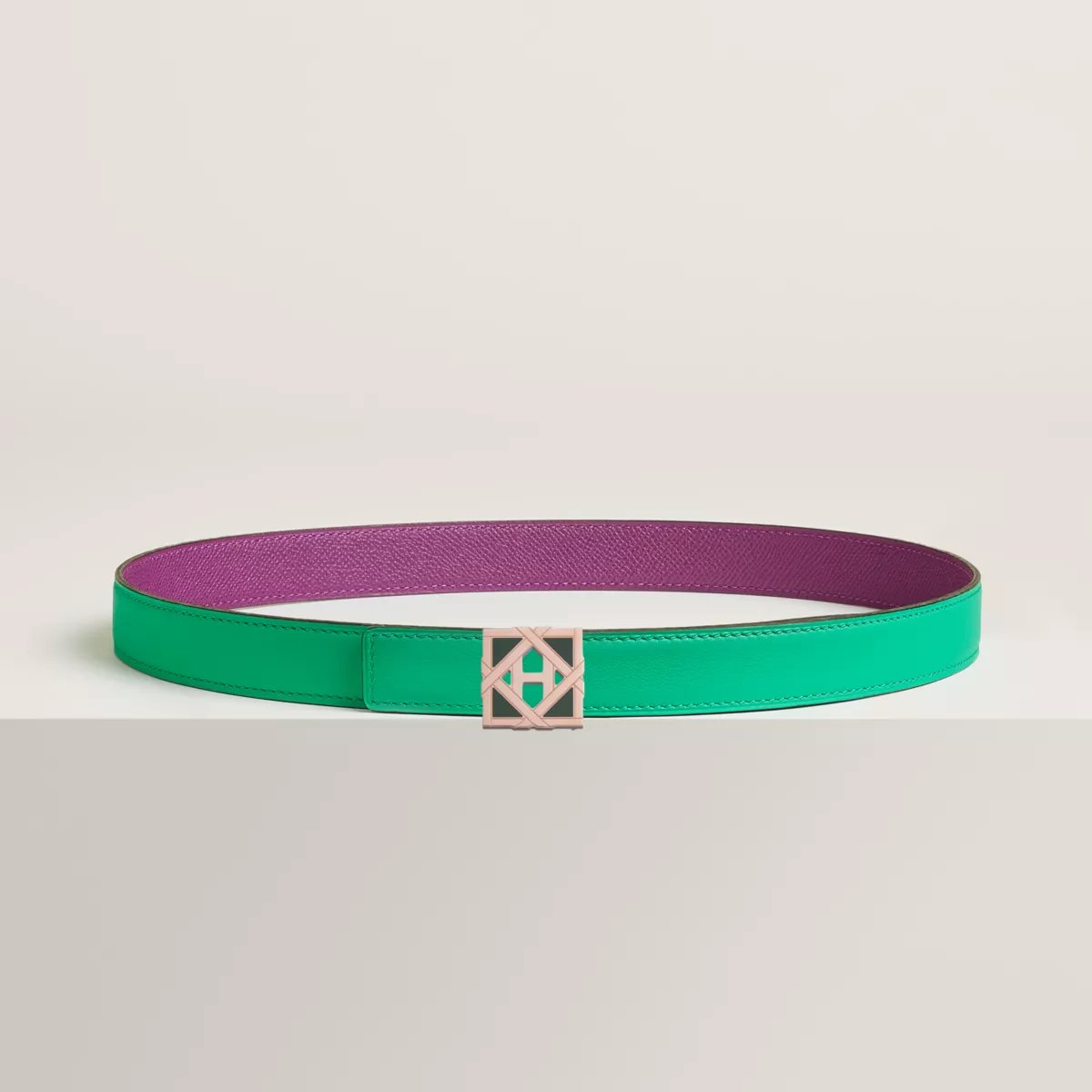 H Roseraie belt buckle & Reversible leather strap 24 mm