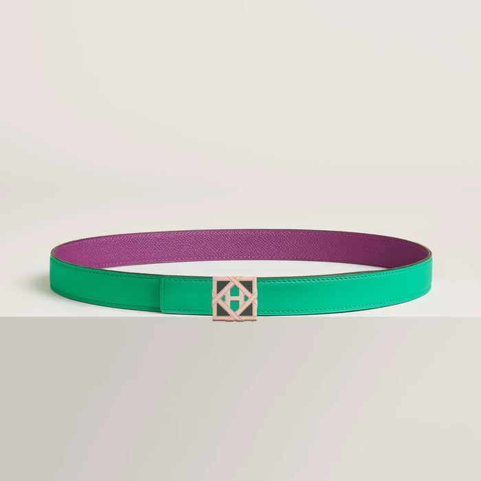 H Roseraie Belt Buckle & Reversible Leather Strap 24 MM