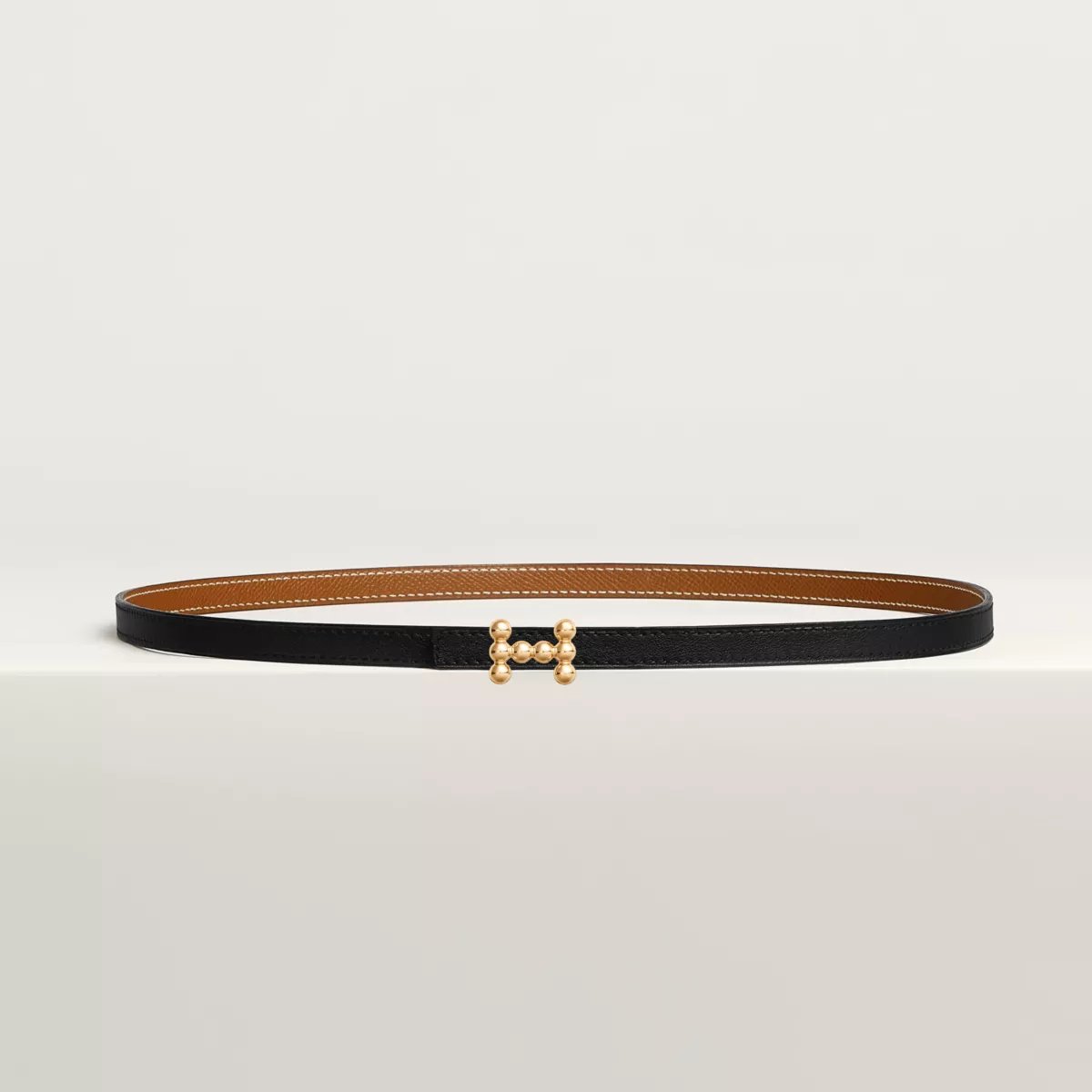 Bubble belt buckle & Reversible leather strap 13 mm
