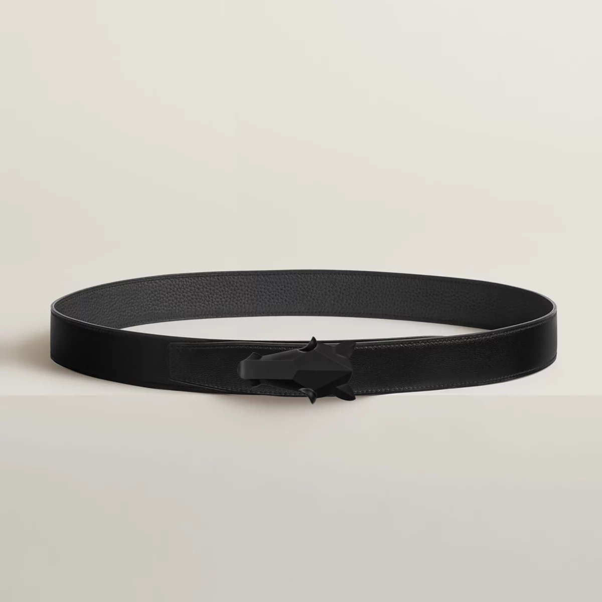 Destrier belt buckle & Reversible leather strap 32 mm