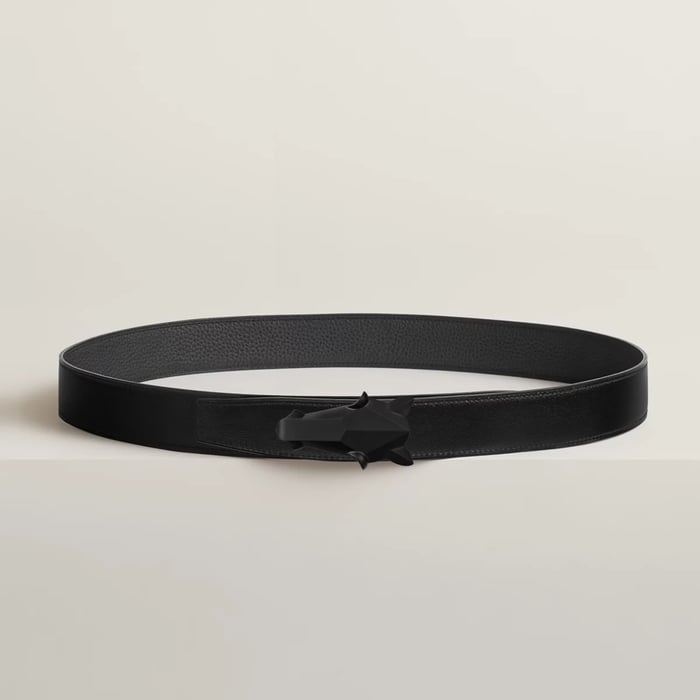 Destrier Belt Buckle & Reversible Leather Strap 32 MM