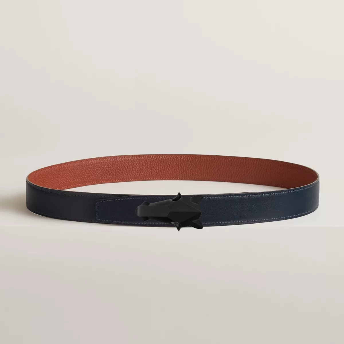 Destrier belt buckle & Reversible leather strap 32 mm
