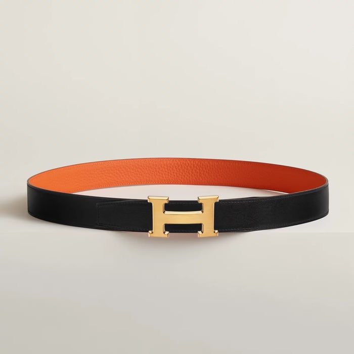H belt buckle & Reversible leather strap 32 mm