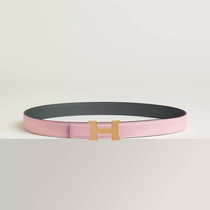 Mini Constance Guillochee belt buckle & Reversible leather strap 24 mm