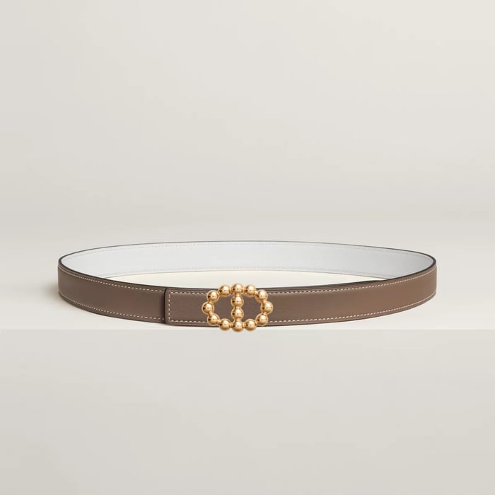 Maillon Bubble Belt Buckle & Reversible Leather Strap 24 MM