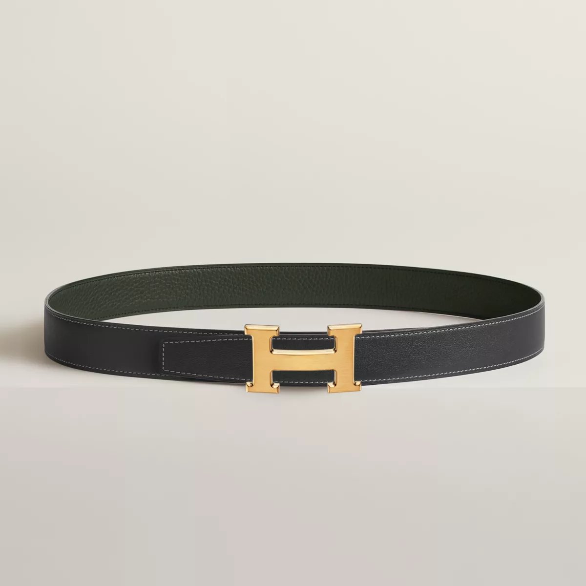 H belt buckle & Reversible leather strap 32 mm
