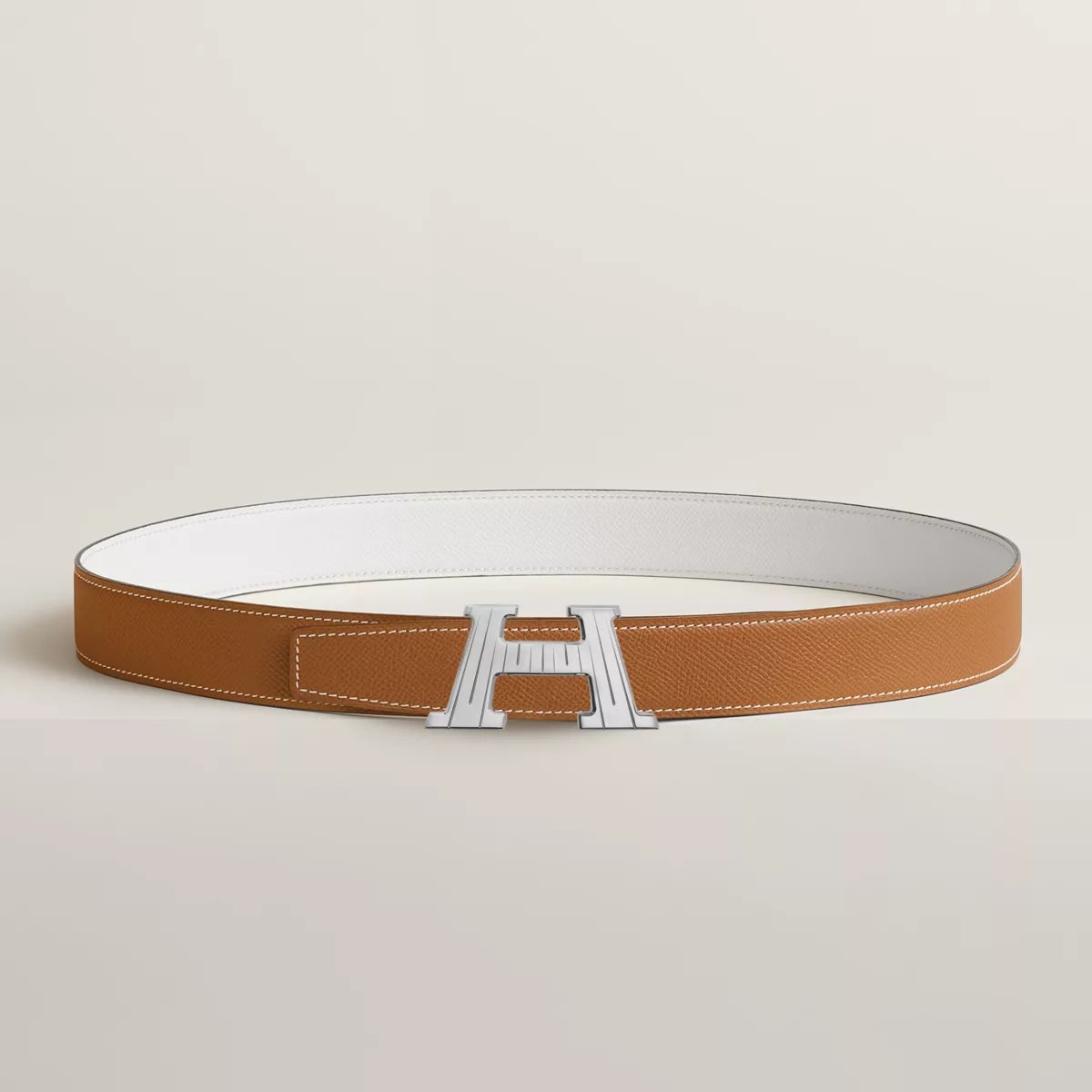 H Take Off belt buckle & Reversible leather strap 32 mm
