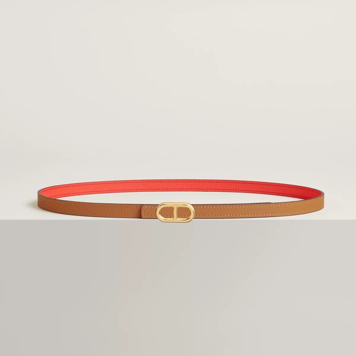Maillon H belt buckle & Reversible leather strap 13 mm