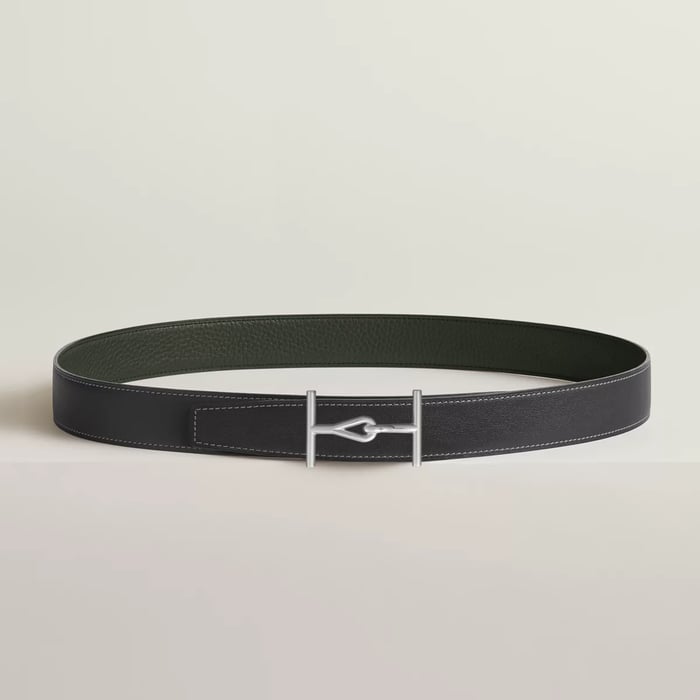 Jumbo Belt Buckle & Reversible Leather Strap 32 MM