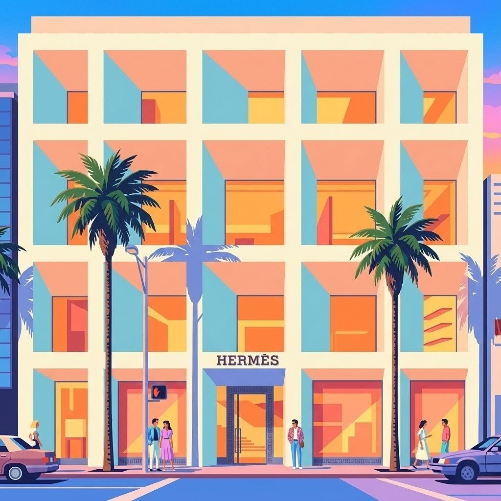 Hermès Beverly Hills storefront on Rodeo Drive