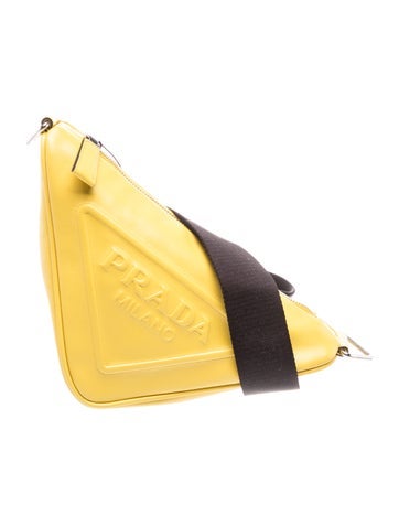 Enameled Metal Triangle Messenger Bag w/ Tags
