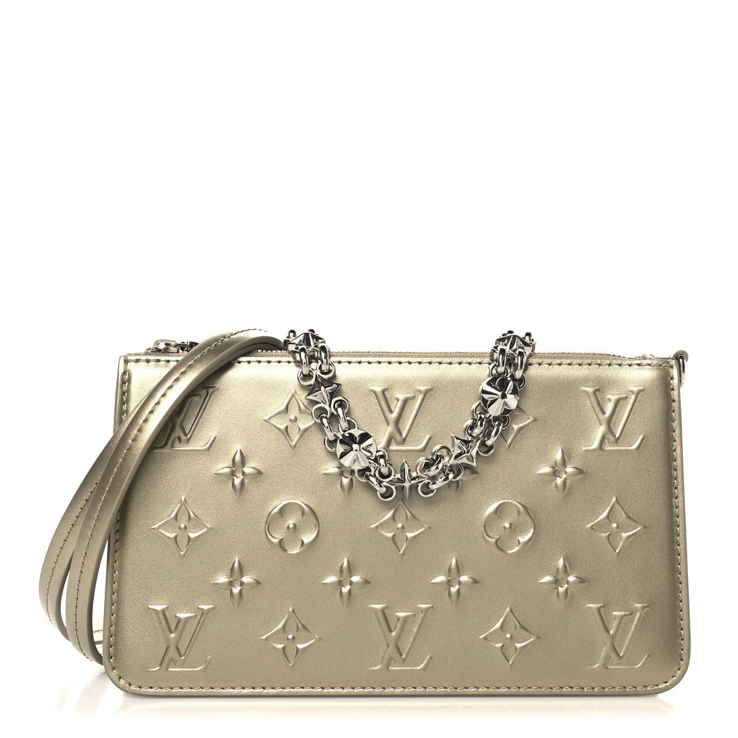 Louis Vuitton Calfskin Debossed Monogram Lexington Pochette Light Gold