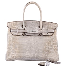 Hermes Hermès Birkin 30 Gris Cendre Himalaya Niloticus Crocodile 18K White Gold & Diamond Hardware